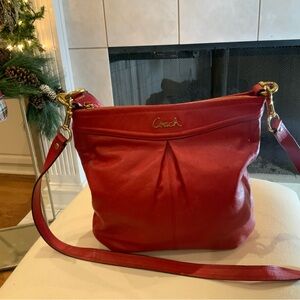 Coach Red Leather Shoulder Bag Purse